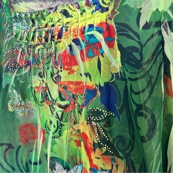 Vintage Y2K Butterfly Top Womens Medium Forest Fairy Goblincore Artsy Summer - Picture 5 of 8